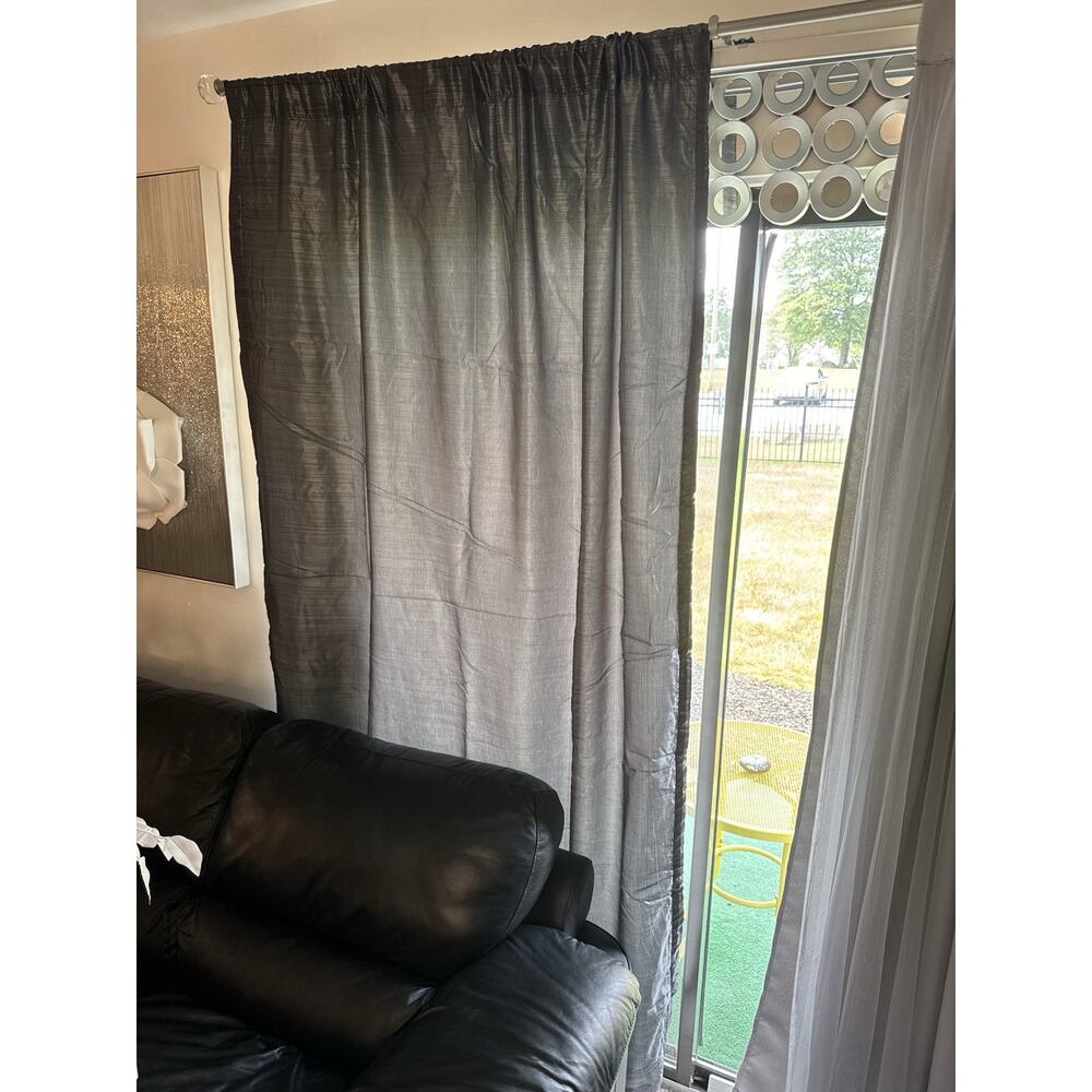 Set of 2 Beartistic Gray Curtains Panels Simple Chic Cozy Grey MidCentury Modern